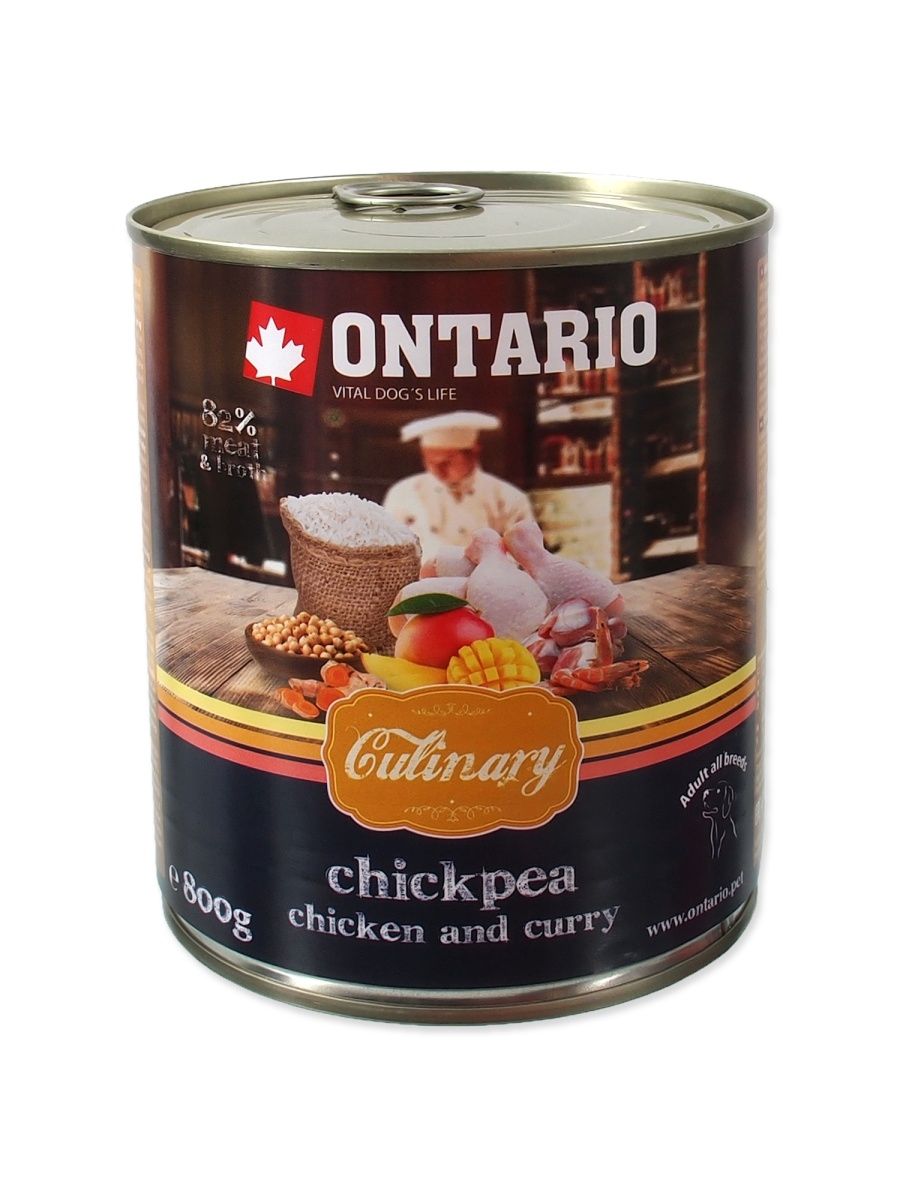 фото Влажный корм для собак ontario culinary, курица, 6шт, 800г