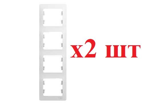 

Systeme Electric Glossa Бел Рамка 4-ая, вертикальная GSL000108 (2шт), GLOSSA