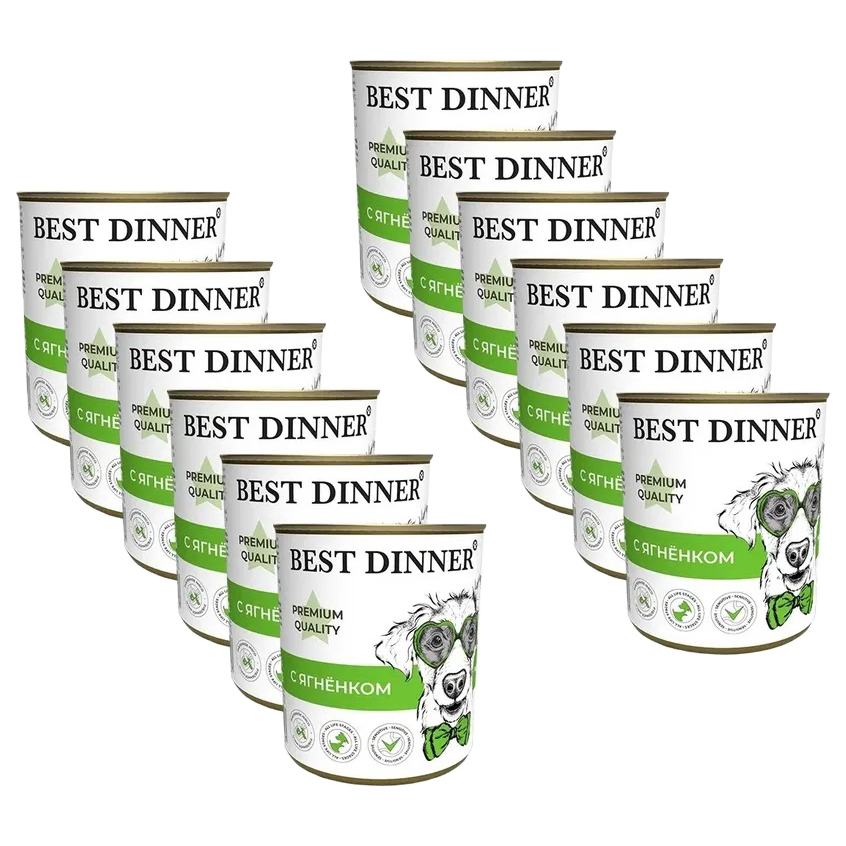 

Консервы для собак Best Dinner Меню №1, ягненок, 12шт по 340г