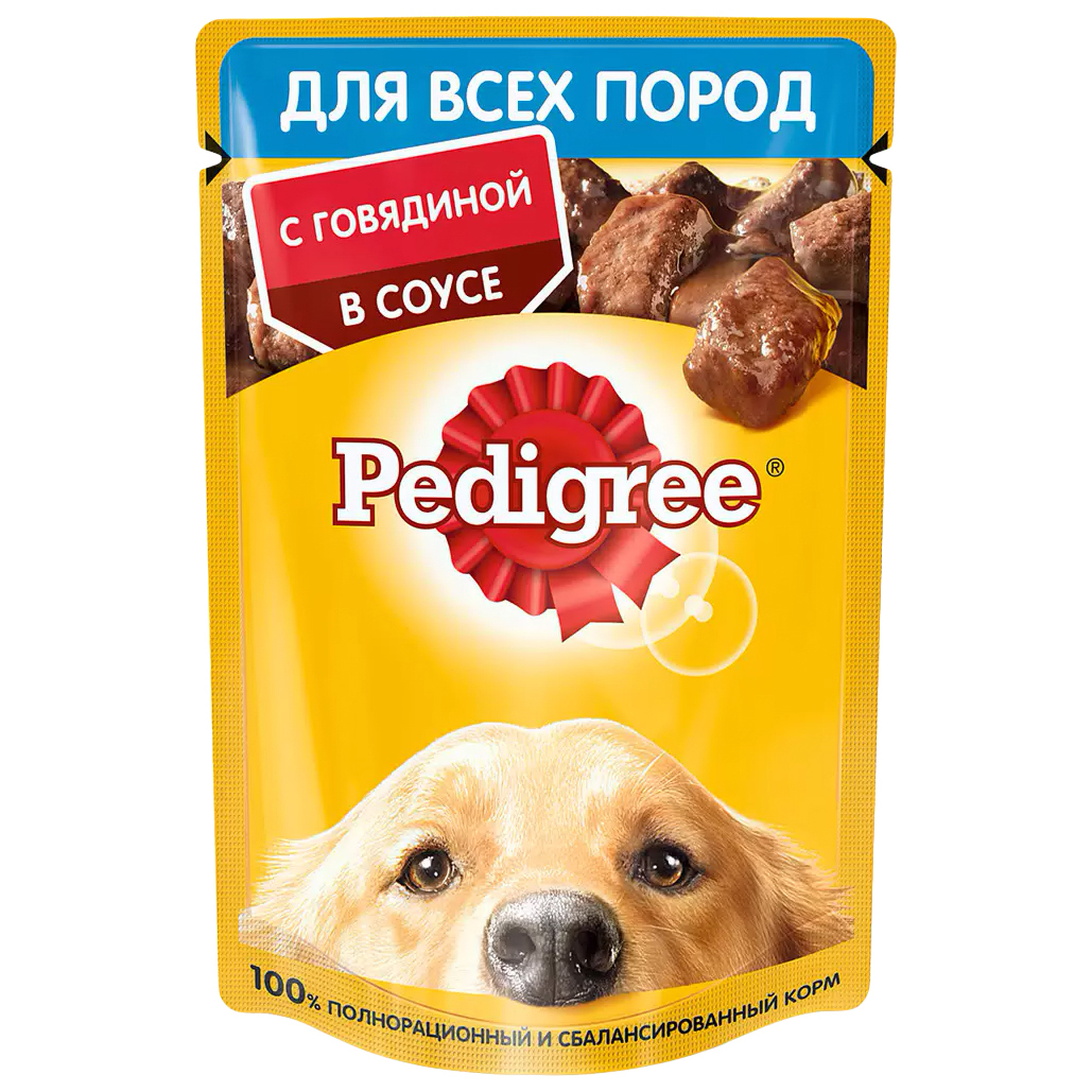 

Влажный корм для собак Pedigree, говядина, 85г, говядина, 85г