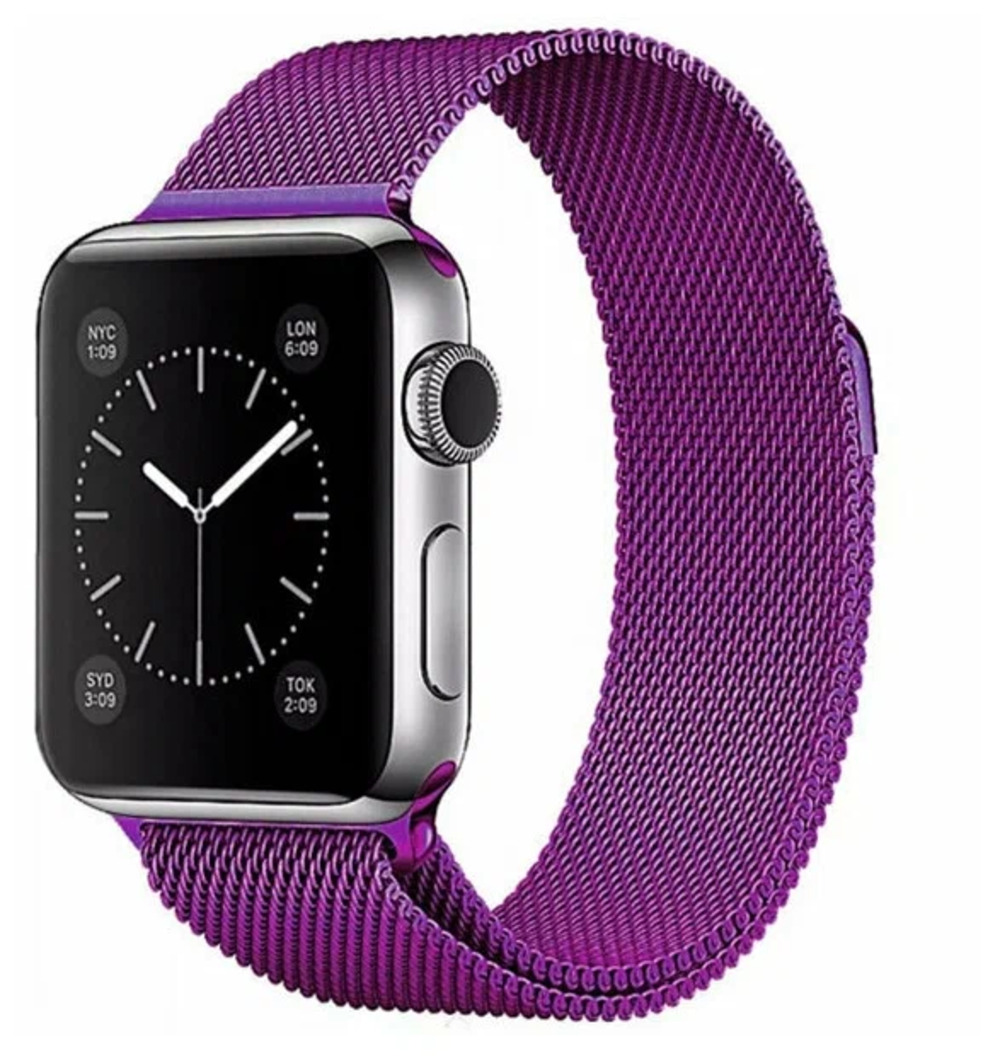 

Ремешок миланcкий из нержавеющей стали для Apple Watch 38/40мм (7), фиолетовый, н