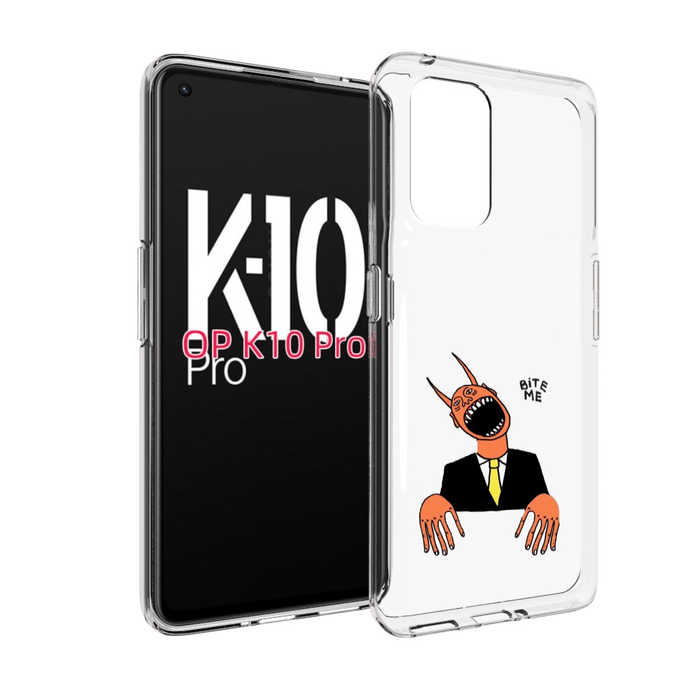 

Чехол MyPads странный чертик с длинными пальцами для OPPO K10 Pro, Прозрачный, Tocco