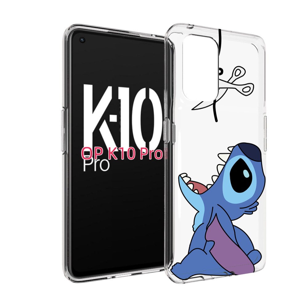 

Чехол MyPads стич-с-ножницами для OPPO K10 Pro, Прозрачный, Tocco