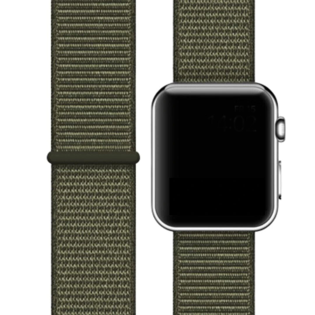 

Ремешок нейлоновый для Apple Watch 42/44мм (6), оливково-зеленый, на липучке