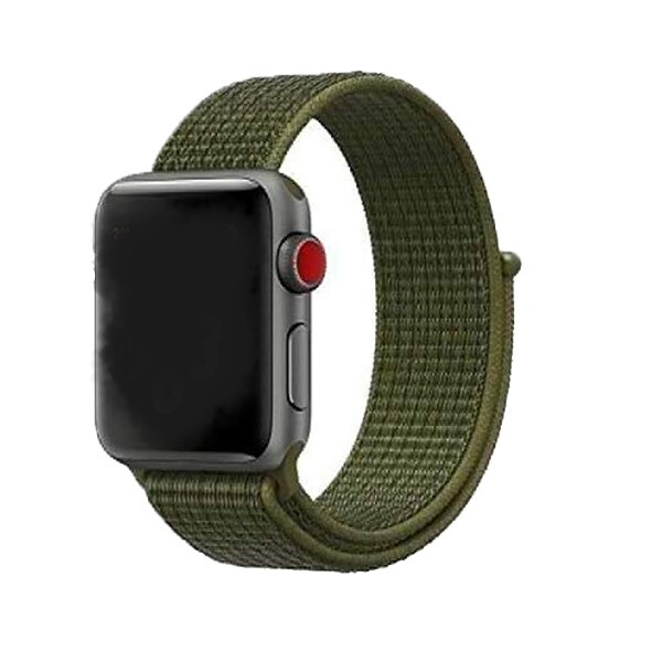 

Ремешок нейлоновый для Apple Watch 38/40мм (6), оливково-зеленый, на липучке