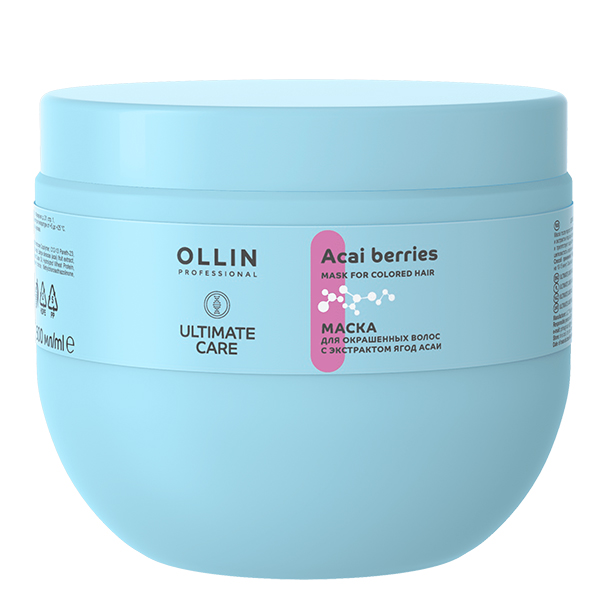 Маска ULTIMATE CARE для окрашенных волос OLLIN PROFESSIONAL с экстрактом ягод асаи 500 мл