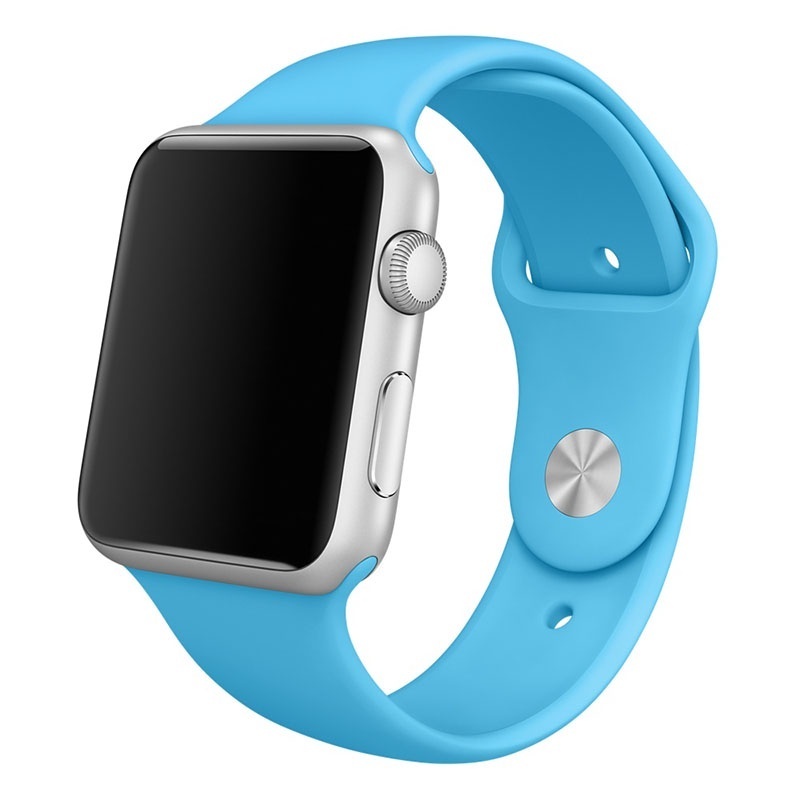 

Ремешок силиконовый для Apple Watch 42/44мм (53), васильковый, на кнопке