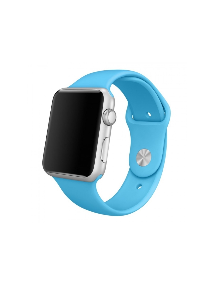 

Ремешок силиконовый для Apple Watch 38/40мм (53), васильковый, на кнопке