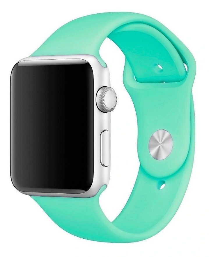 

Ремешок силиконовый для Apple Watch 42/44мм (50), ярко-мятный, на кнопке