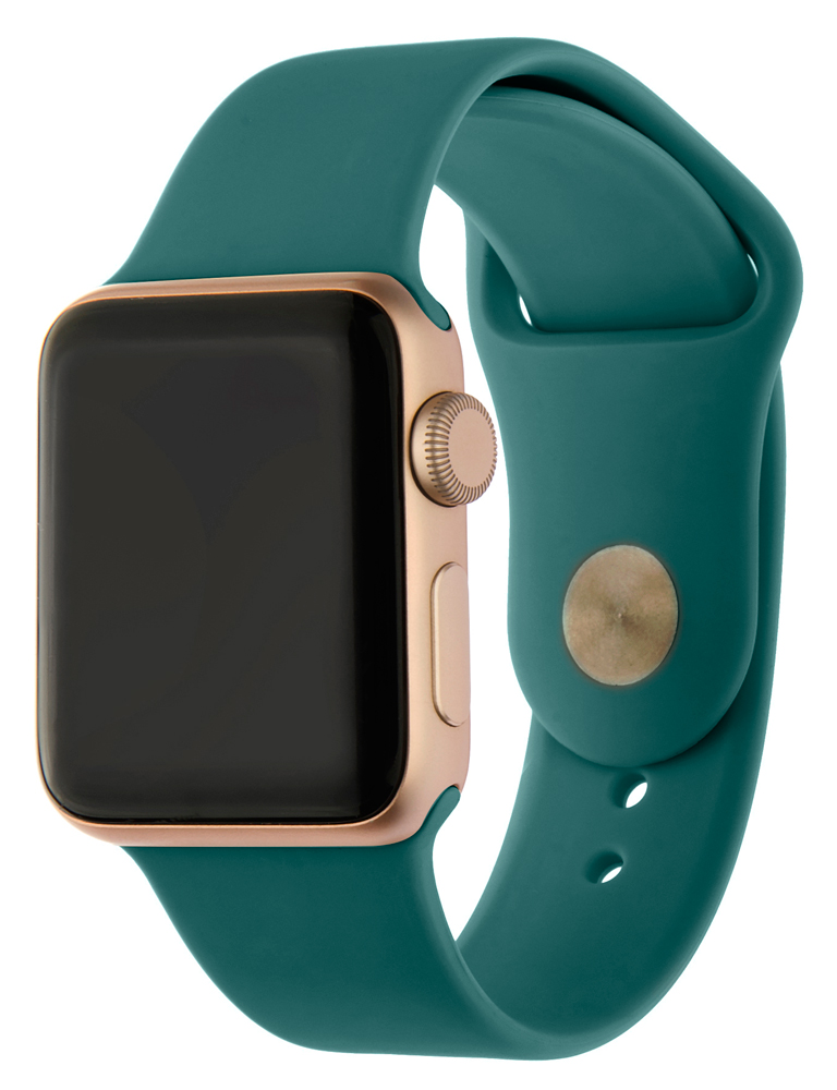 фото Ремешок силиконовый для apple watch 38/40мм (49), темно-зеленый, на кнопке nobrand