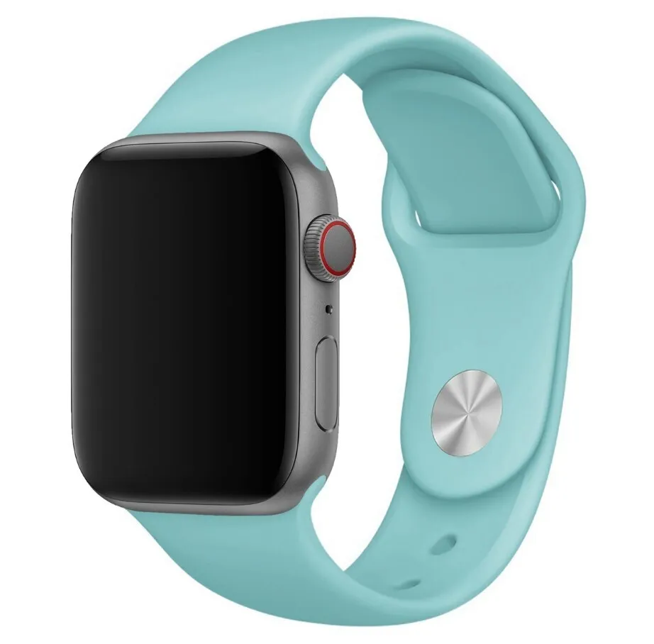 

Ремешок силиконовый для Apple Watch 38/40мм (44), бирюзовый, на кнопке
