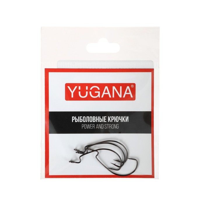 Крючки офсетные YUGANA Wide range worm big eye № 6, 4 шт в упак.