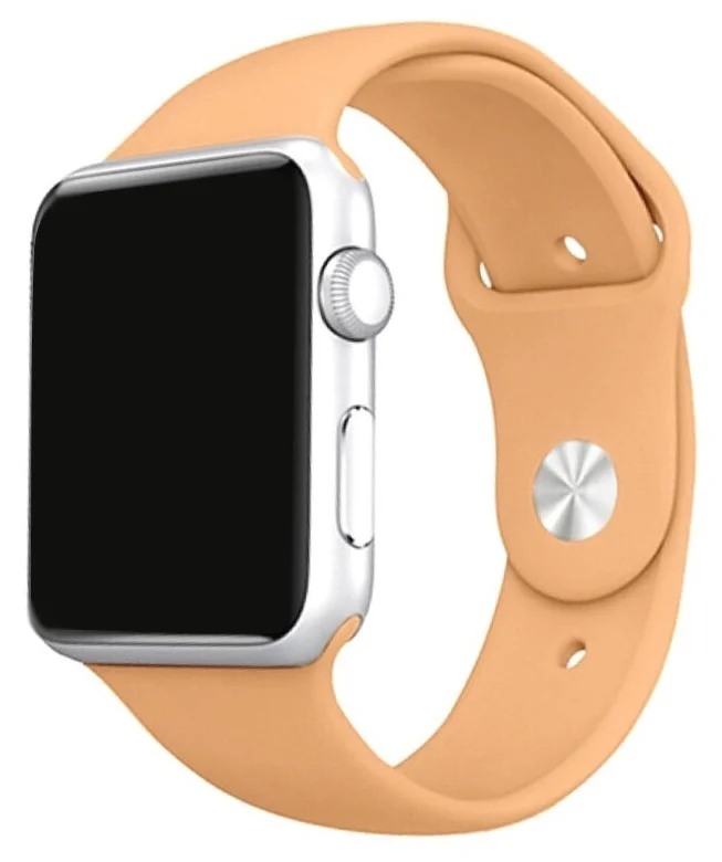 

Ремешок силиконовый для Apple Watch 38/40мм (42), персиковый, на кнопке