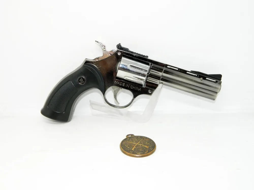 

Пистолет зажигалка - револьвер Colt Python компакт, Серый