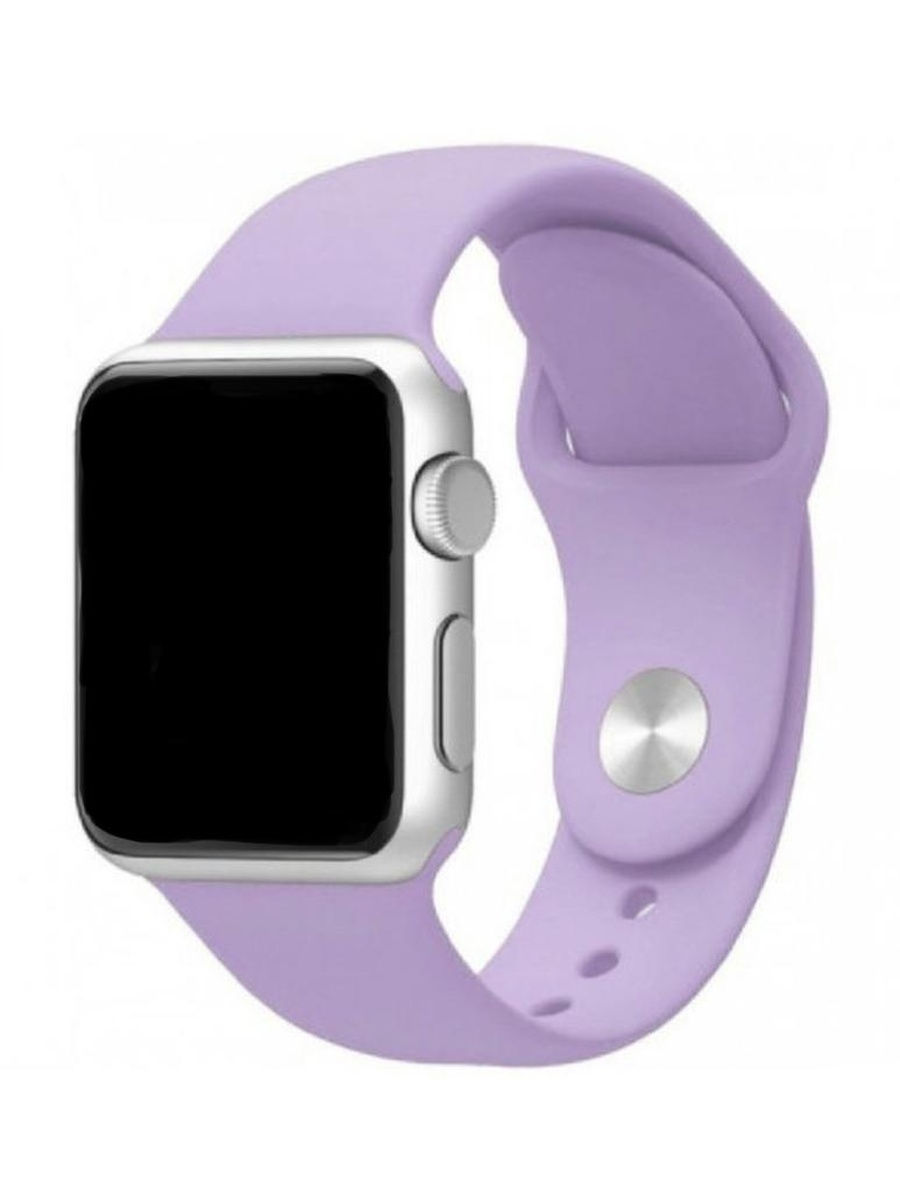

Ремешок силиконовый для Apple Watch 38/40мм (41), фиалковый, на кнопке