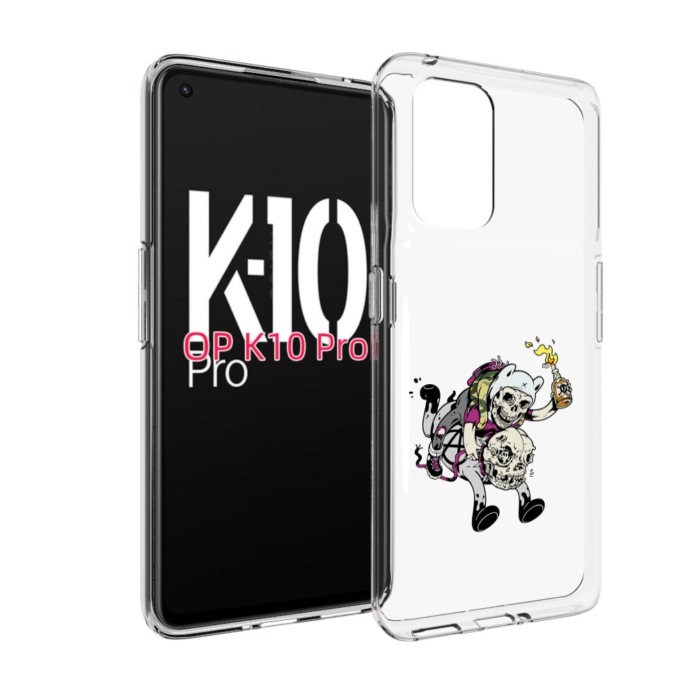 

Чехол MyPads время приключений скелеты для OPPO K10 Pro, Прозрачный, Tocco
