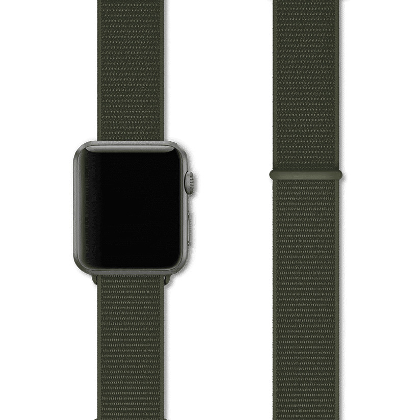 

Ремешок нейлоновый для Apple Watch 38/40мм (4), армейский зеленый, на липучке