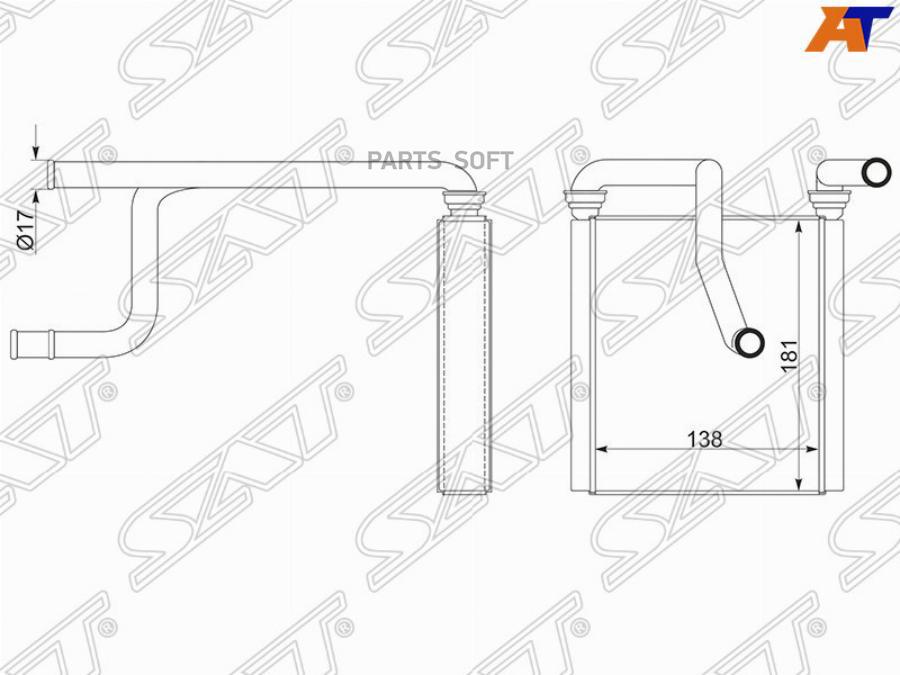 Радиатор Отопителя Салона Honda Fit/Jazz Gd1-4 01-07 5d Sat арт. ST-HD75-395-0