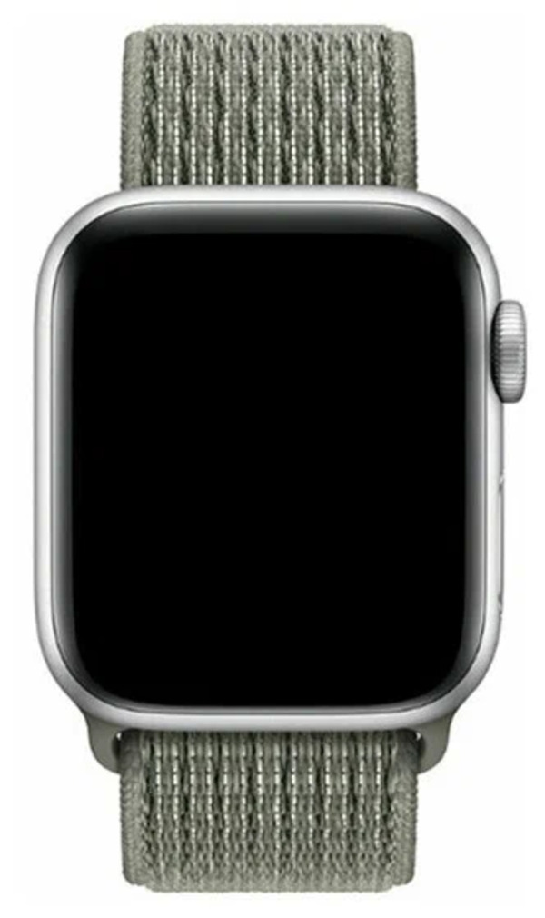 

Ремешок нейлоновый для Apple Watch 42/44мм (39), серо-зеленый, на липучке