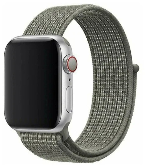 

Ремешок нейлоновый для Apple Watch 38/40мм (39), серо-зеленый, на липучке