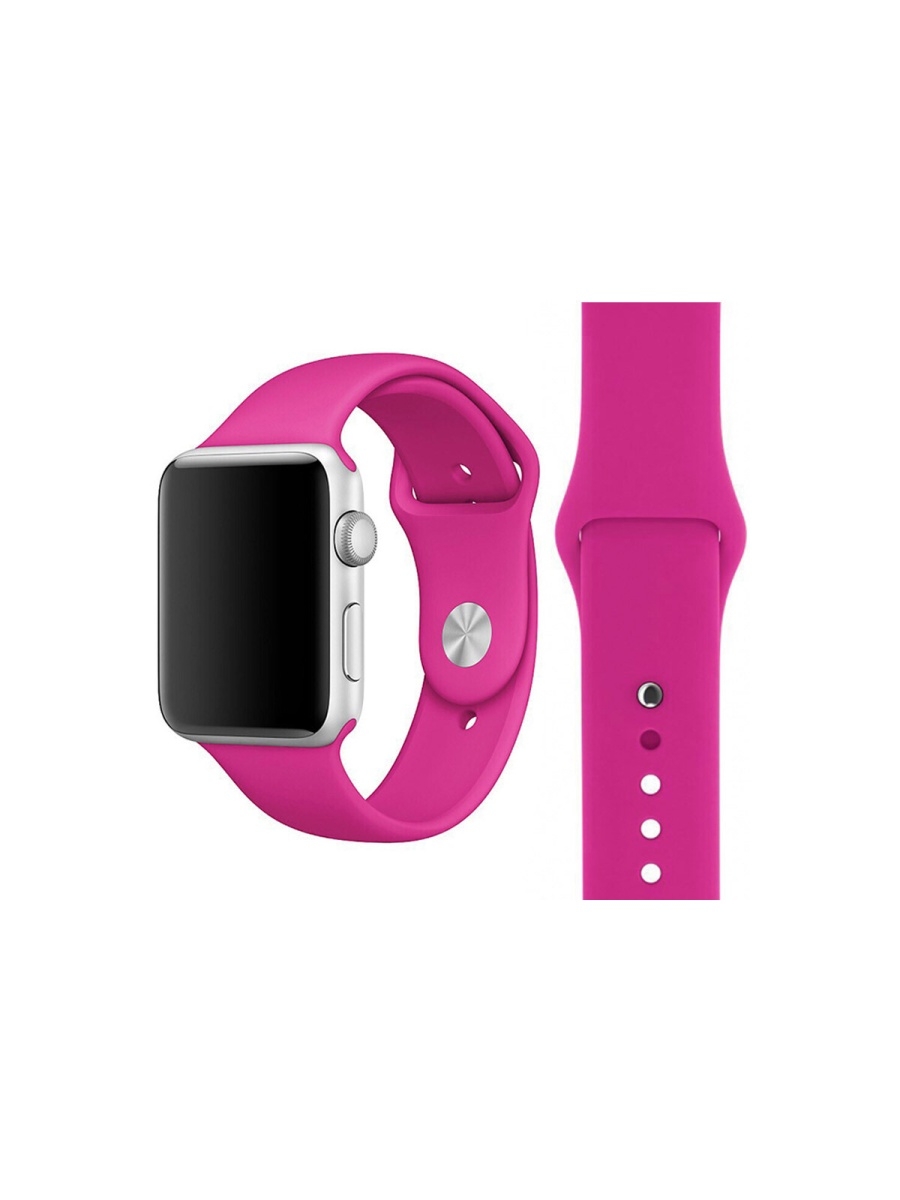 

Ремешок силиконовый для Apple Watch 42/44мм (36), малиновый, на кнопке