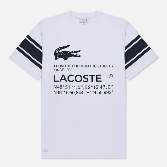 Мужская футболка Lacoste Block Patterned белый, Размер XL