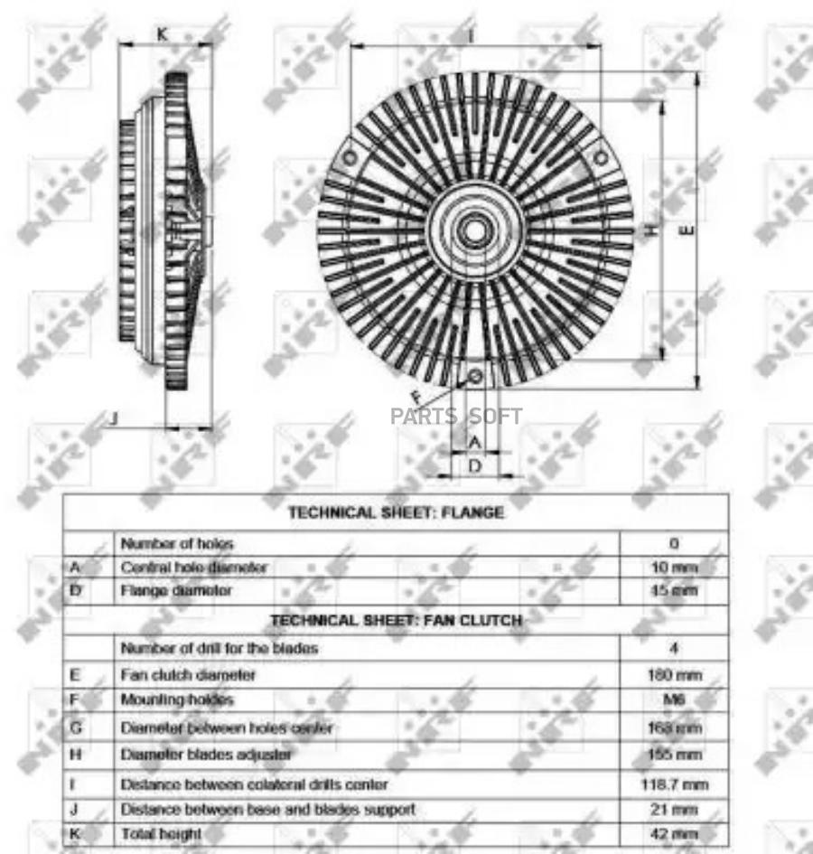 

NRF 49537 Вискомуфта вентилятора 1шт