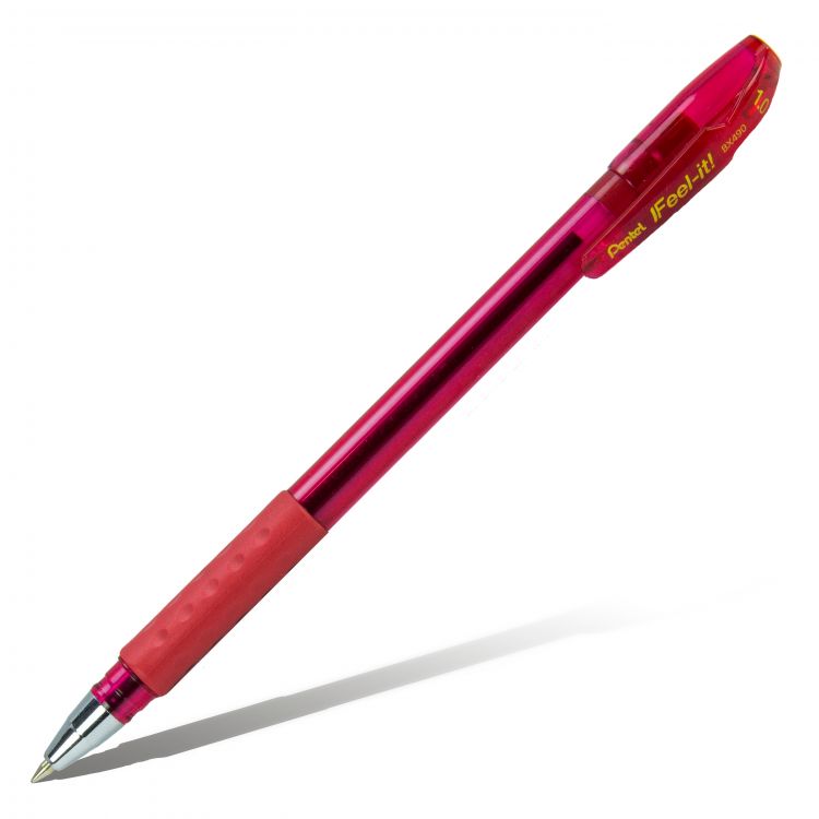 Ручка шариковая 12 шт. Pentel Pentel Feel it! d 1 мм BX490-B цвет чернил: красный