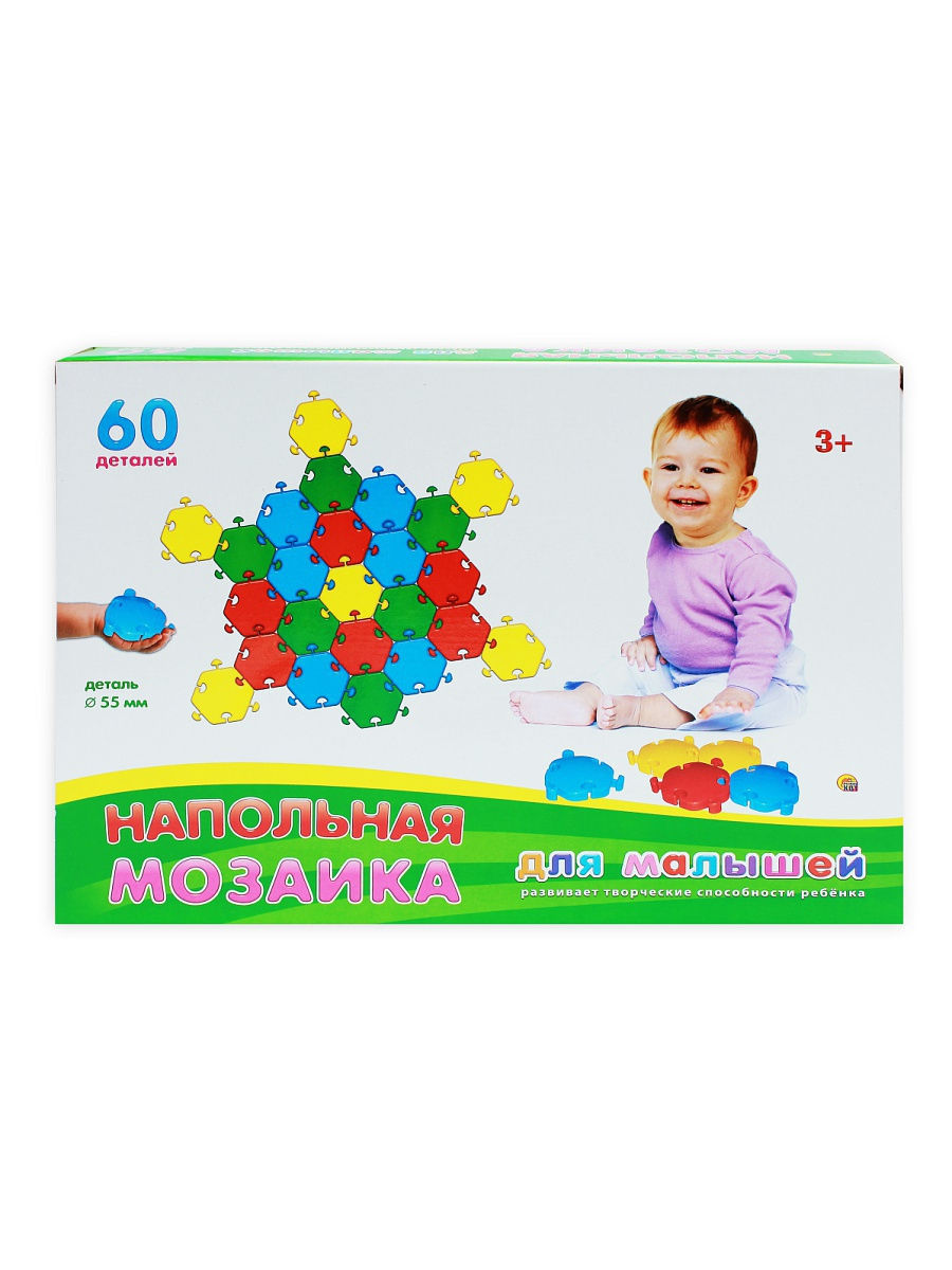 

Напольная мозаика для малышей в коробке (60 деталей)