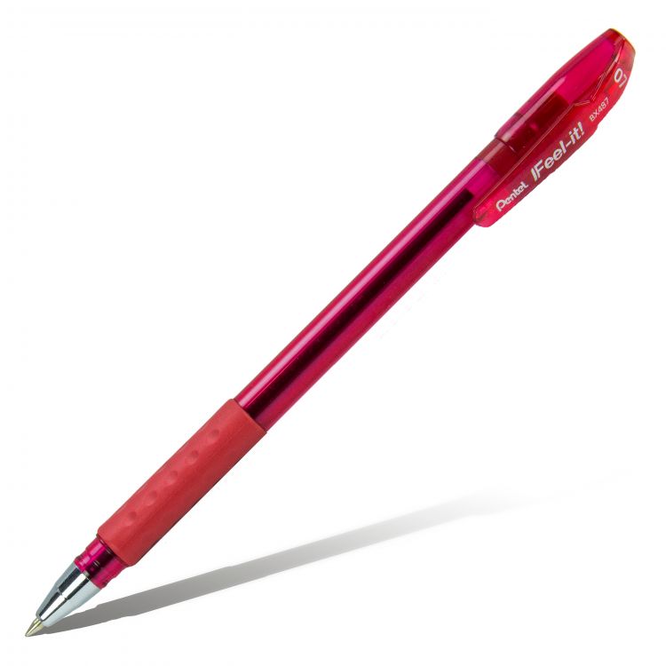 Ручка шариковая 12 шт. Pentel Feel it! d 0.7 мм BX487-B цвет чернил: красный