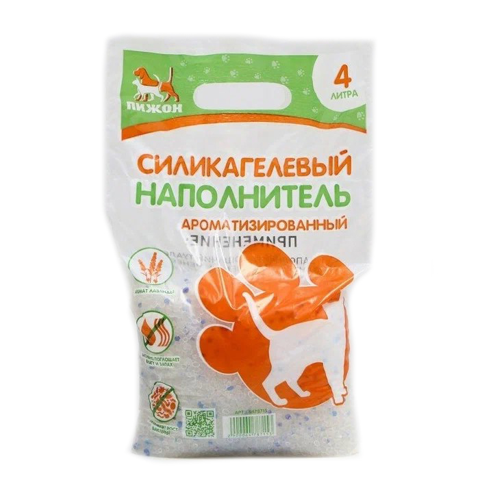 

Впитывающий наполнитель Пижон силикагелевый, лаванда, 4 л