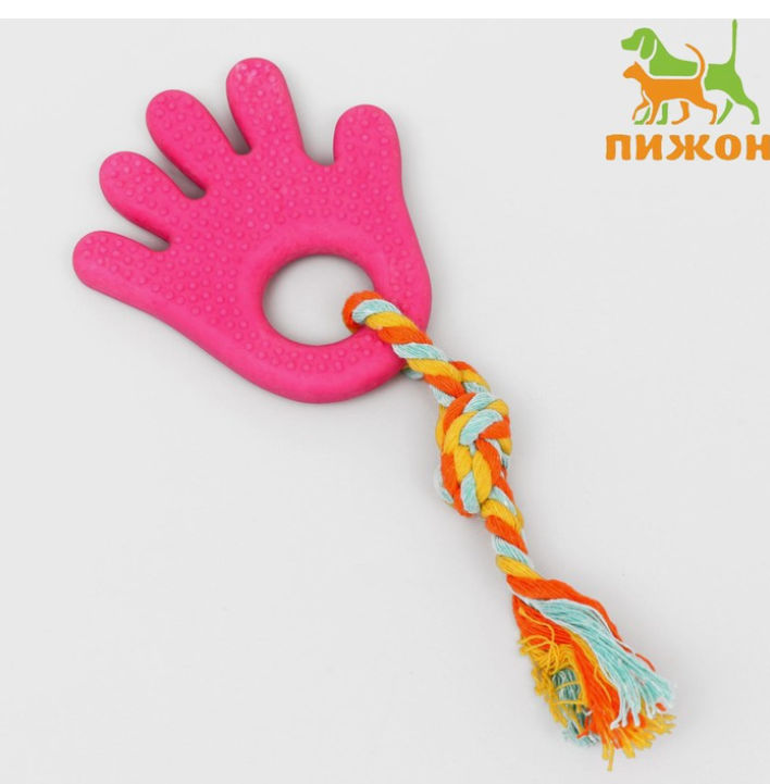 

Игрушка жевательная для собак Пижон Ладошка розовая 10 см