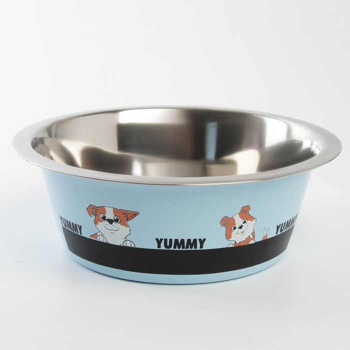 

Миска для собак Пушистое счастье Yammy голубая 20,5х7 см 1,6 л, Разноцветный