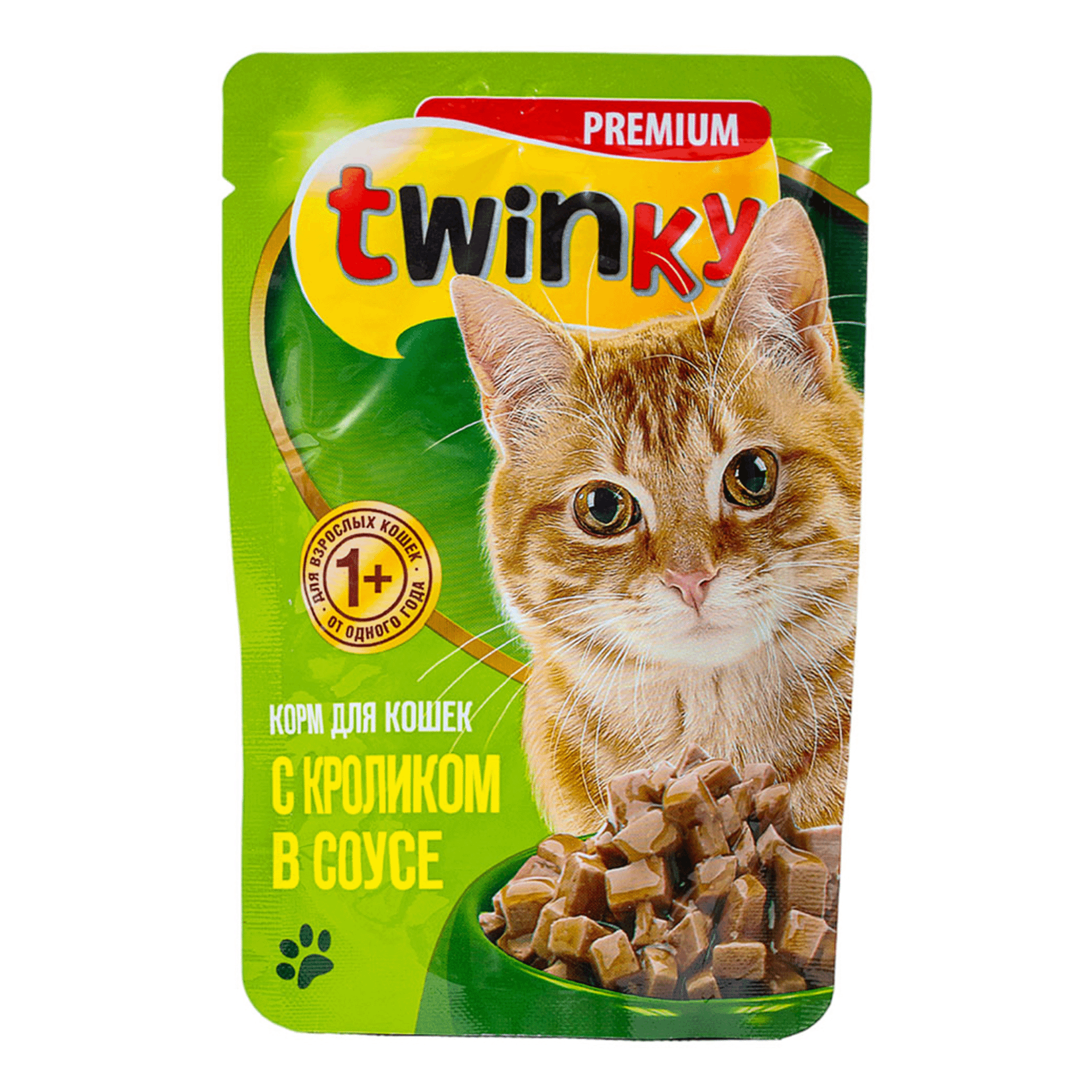 

Влажный корм для кошек Twinky с кроликом в соусе, 100г, кролик 100 г