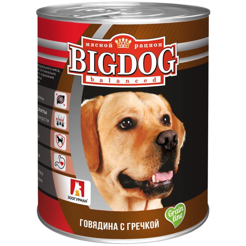 

Влажный корм для собак Зоогурман Big Dog, говядина с гречкой. 850 гр., Big Dog