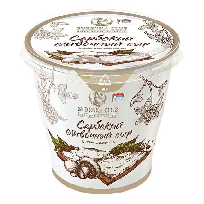 

Сыр мягкий Burenka Club Сербский с шампиньонами 55% 150 г