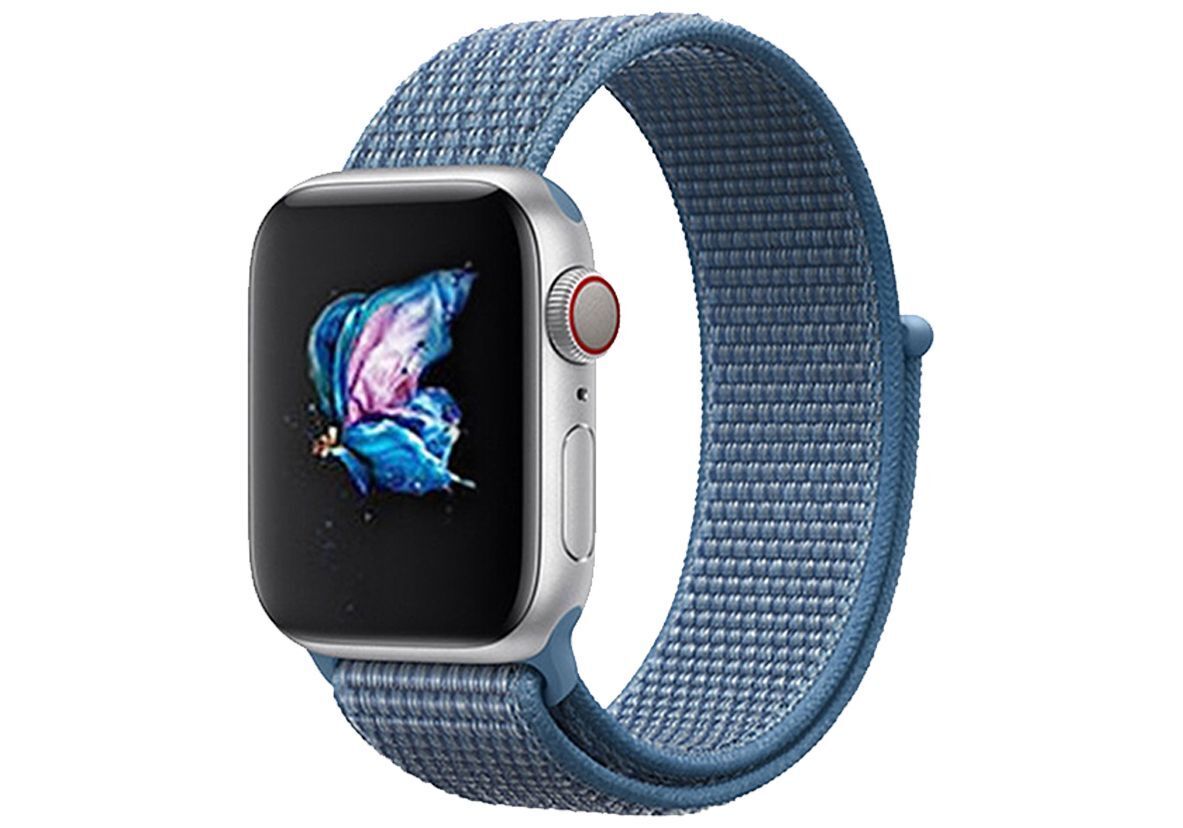 

Ремешок нейлоновый для Apple Watch 42/44мм (3), синий индиго, на липучке