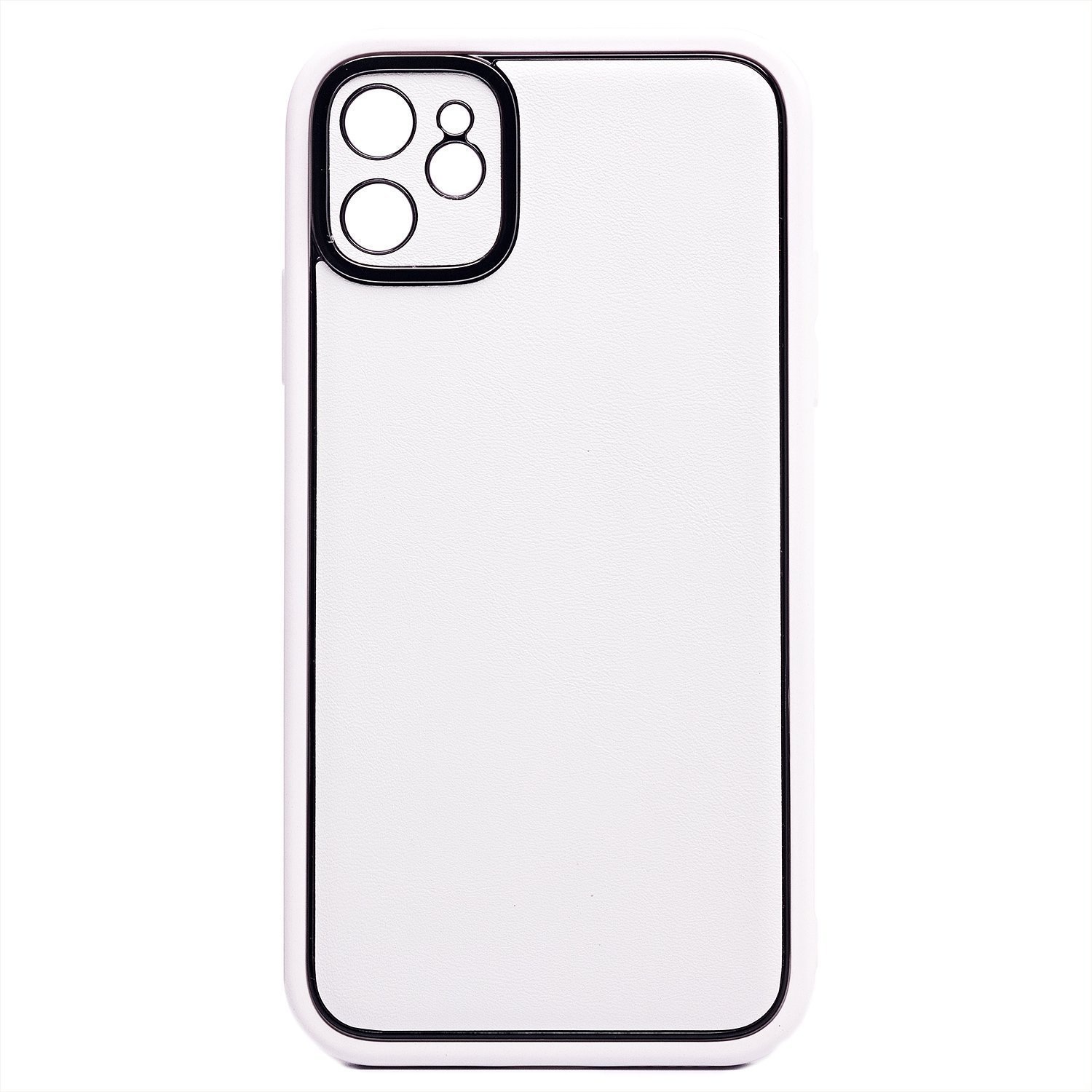 

Чехол для iPhone 11 пластиковый вставка экокожа белый