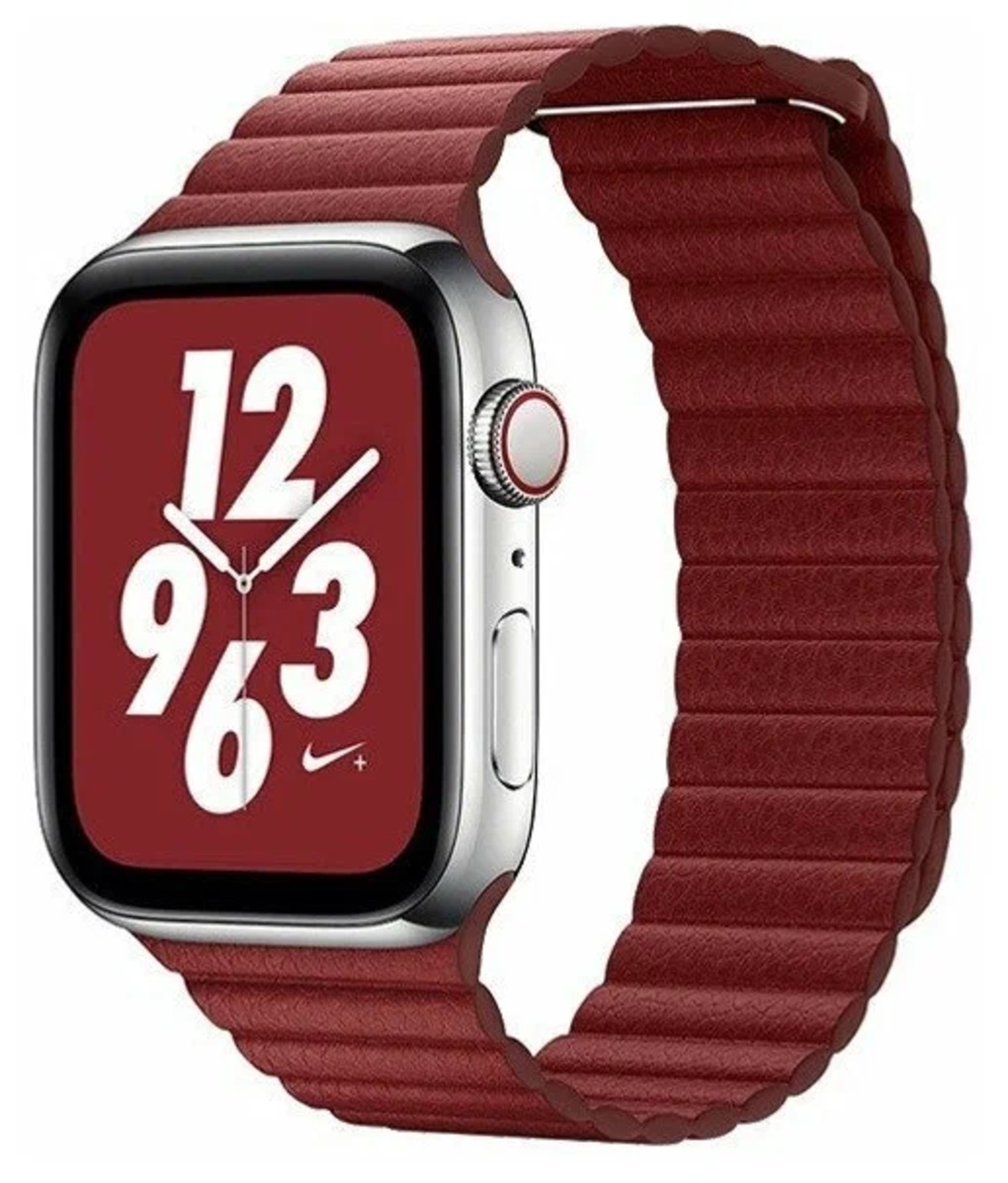 

Ремешок кожаный для Apple Watch 42/44мм (3), бордовый, на магните