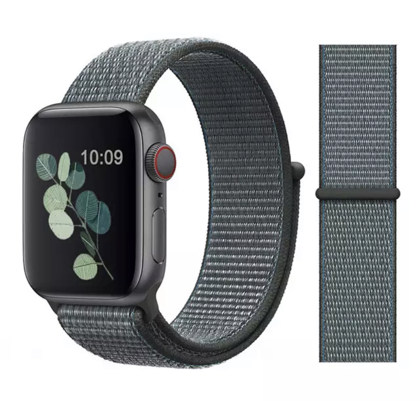

Ремешок нейлоновый для Apple Watch 38/40мм (29), серая туча, на липучке