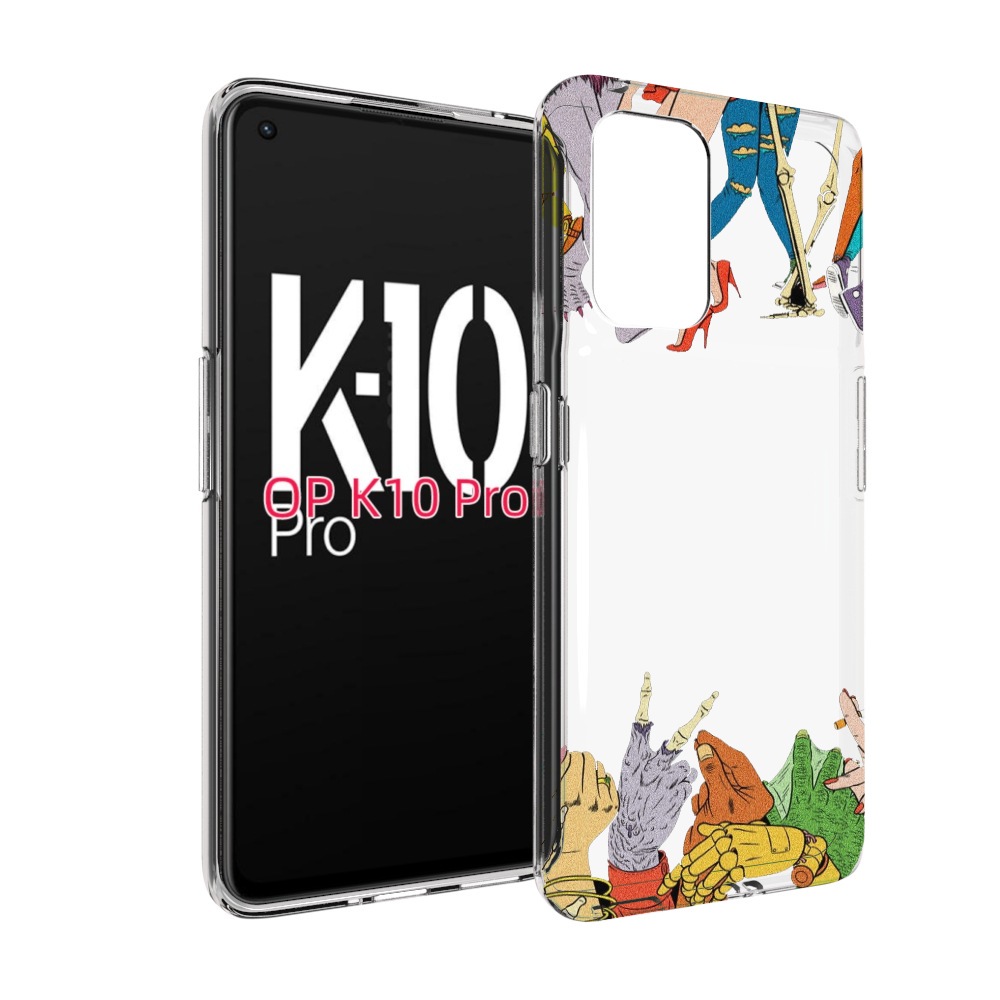 

Чехол MyPads разные персонажи пальчики для OPPO K10 Pro, Прозрачный, Tocco