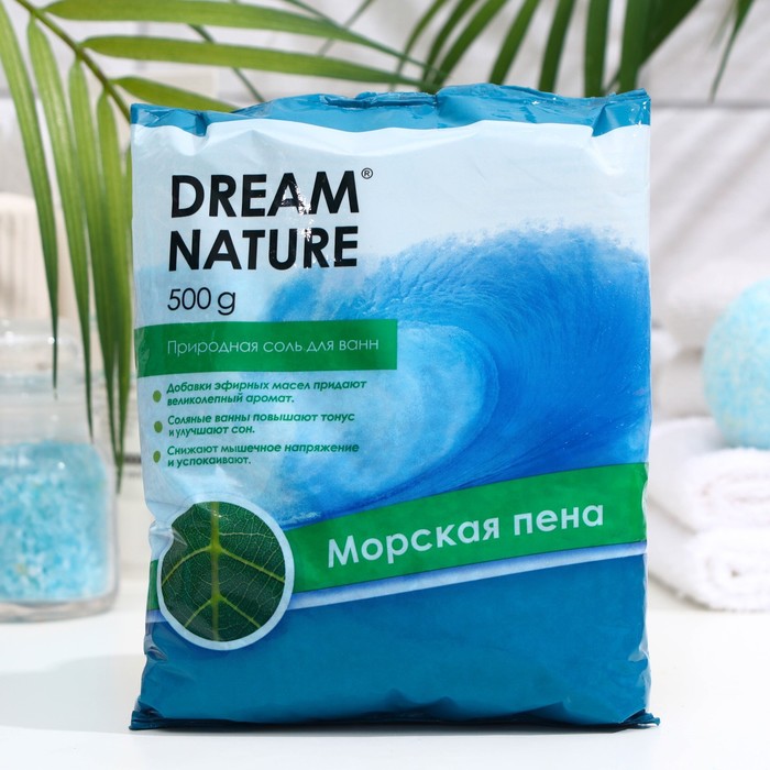 фото Природная соль для ванн dream nature, "морская пена", 500 г nobrand