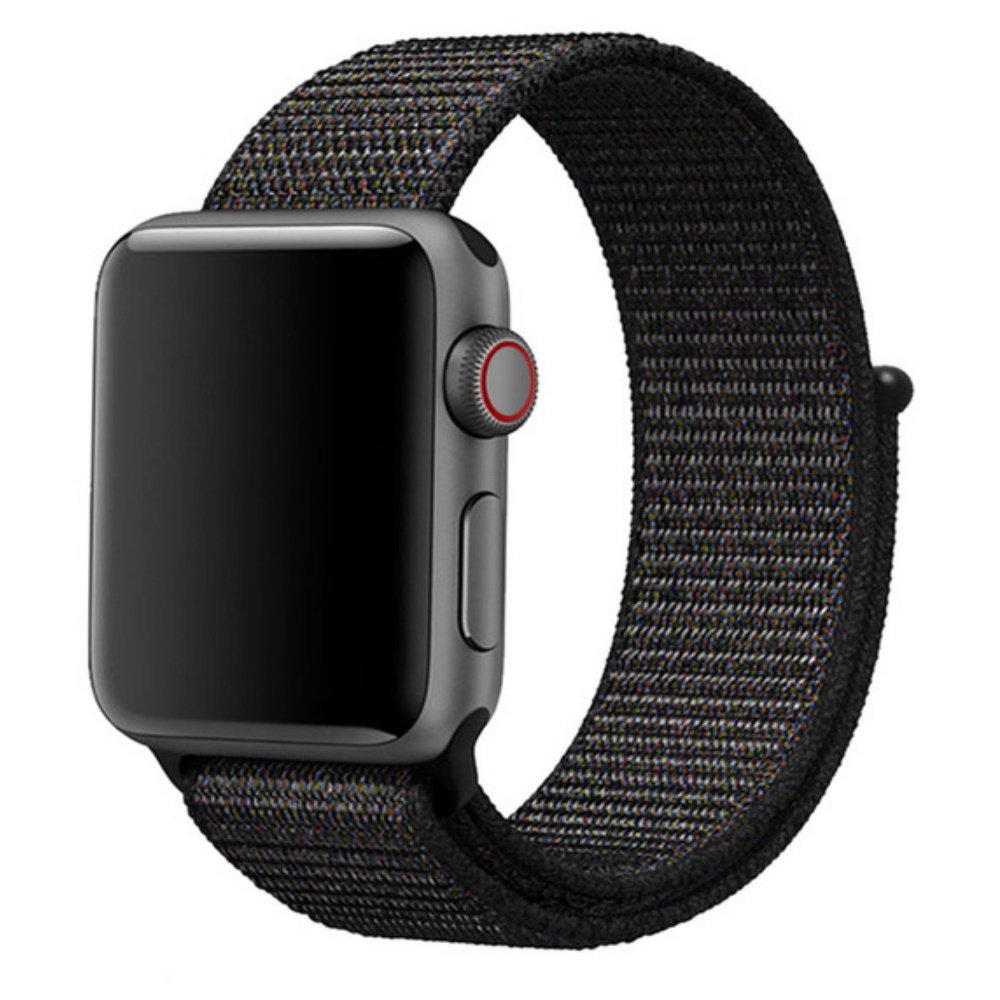 

Ремешок нейлоновый для Apple Watch 38/40мм (27), черный горизонтальный, на липучк