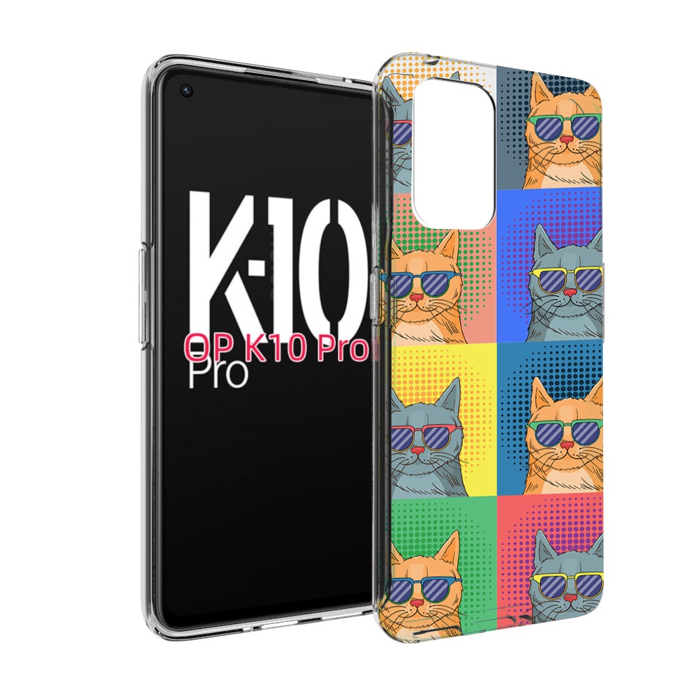 

Чехол MyPads разноцветные-коты для OPPO K10 Pro, Прозрачный, Tocco