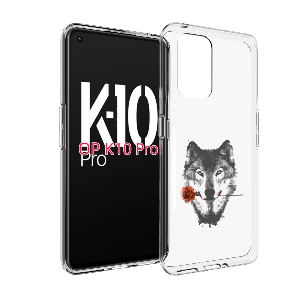 

Чехол MyPads волк с розой для OPPO K10 Pro, Прозрачный, Tocco