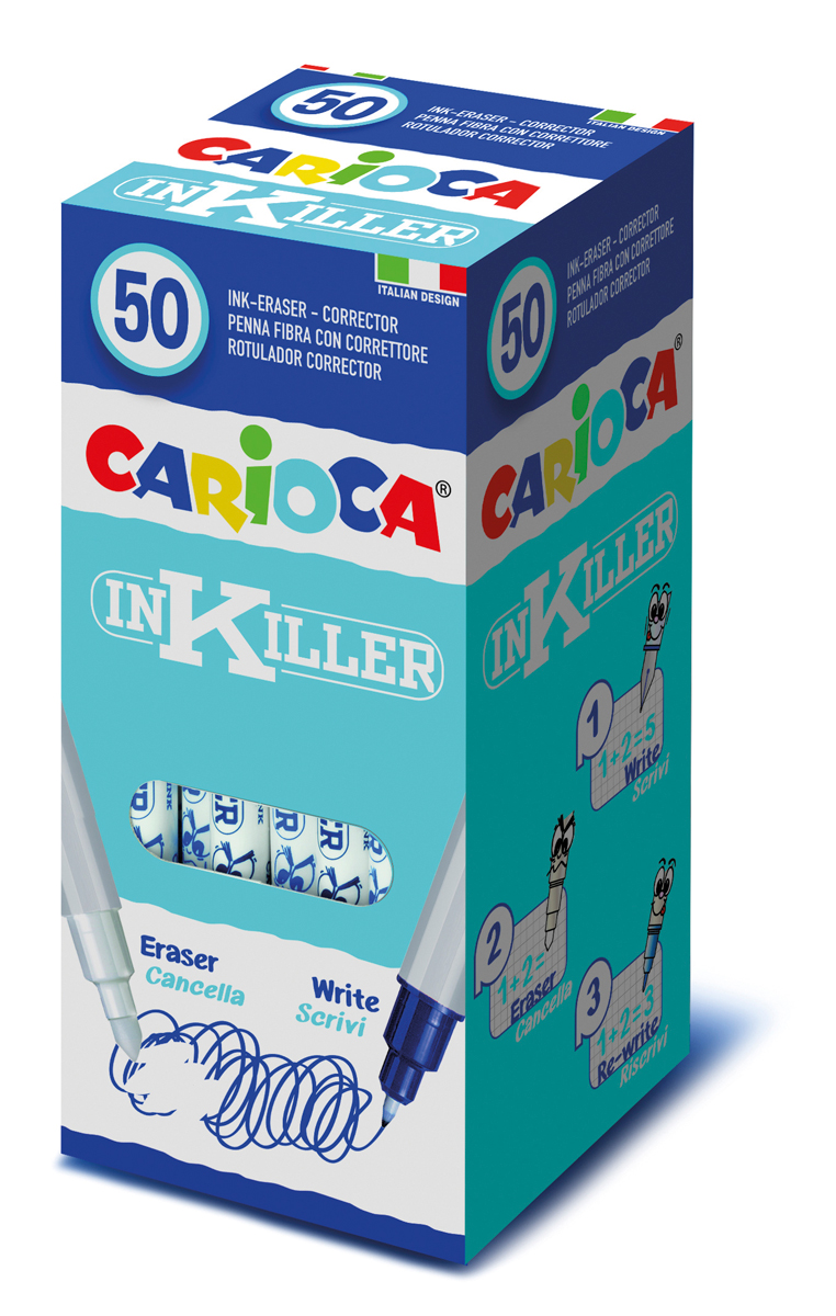 Ручка капиллярная 50 шт синяя Carioca Inkiller 1 мм 41414 цвет чернил синий 3129₽