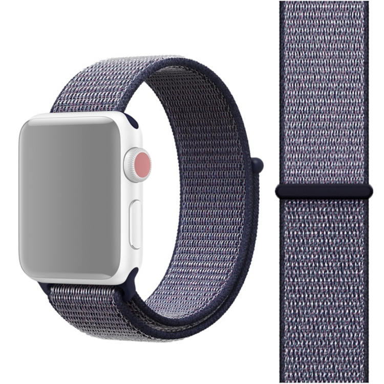 

Ремешок нейлоновый для Apple Watch 42/44мм (25), черный+белый, на липучке