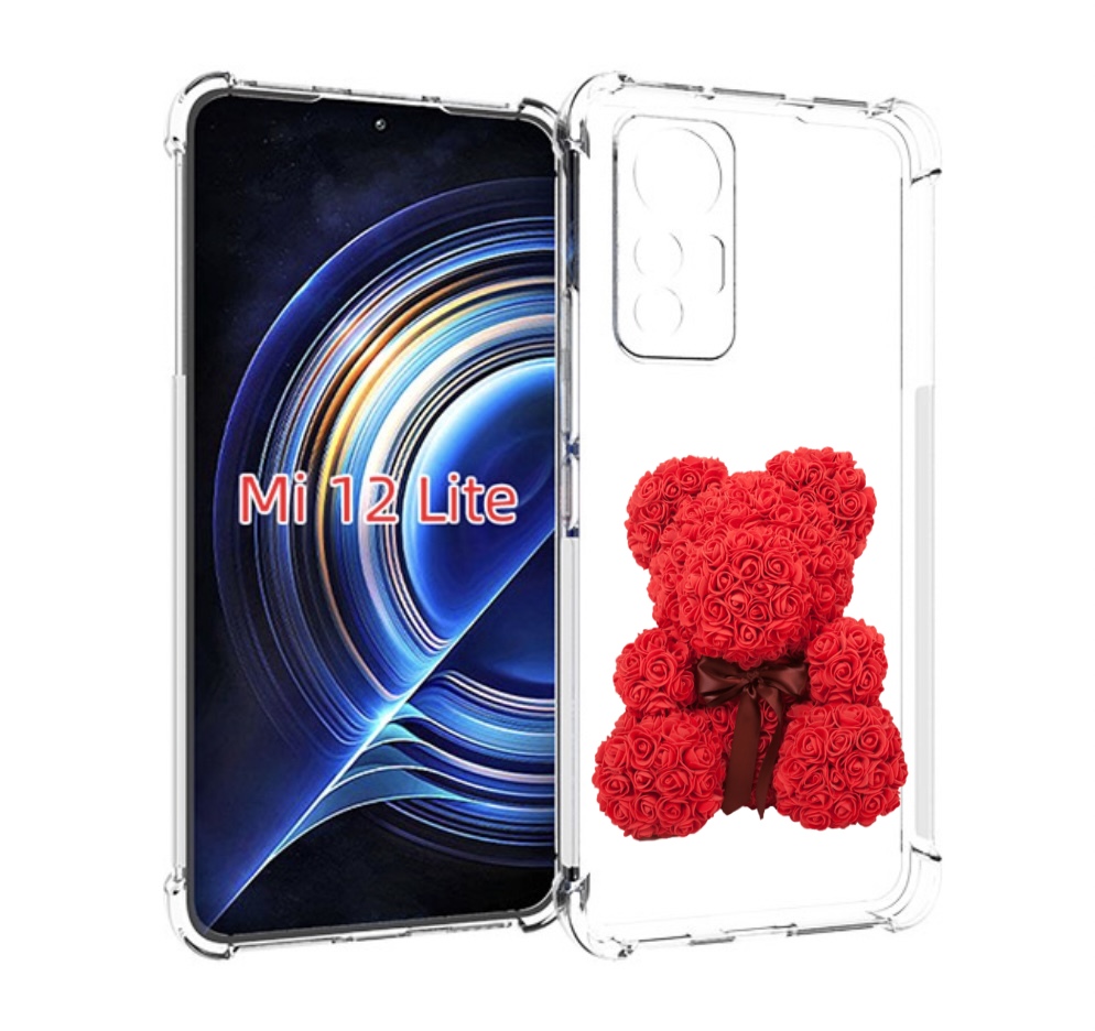 

Чехол MyPads мишка-из-розочек для Xiaomi 12 Lite, Прозрачный, Tocco