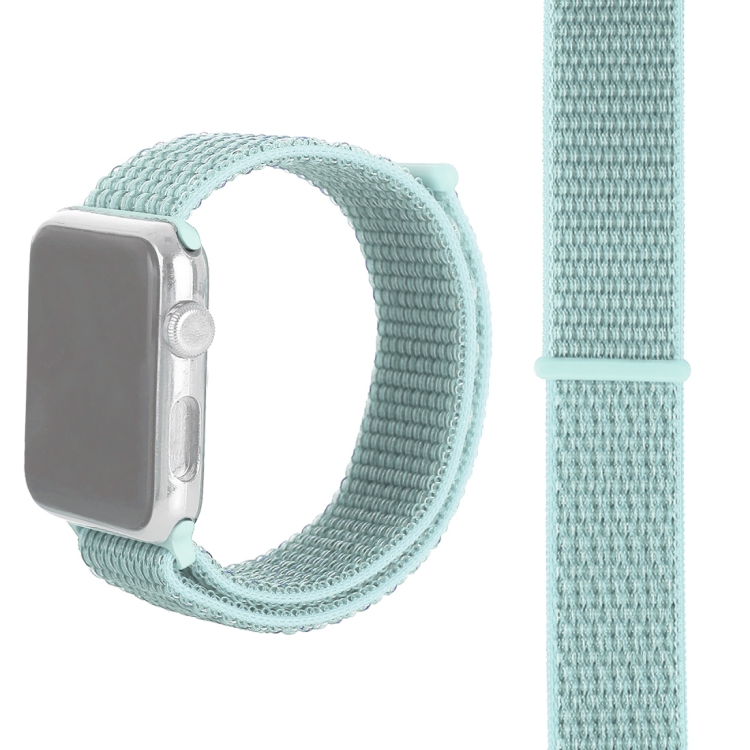 

Ремешок нейлоновый для Apple Watch 42/44мм (24), бирюзовый+голубой, на липучке