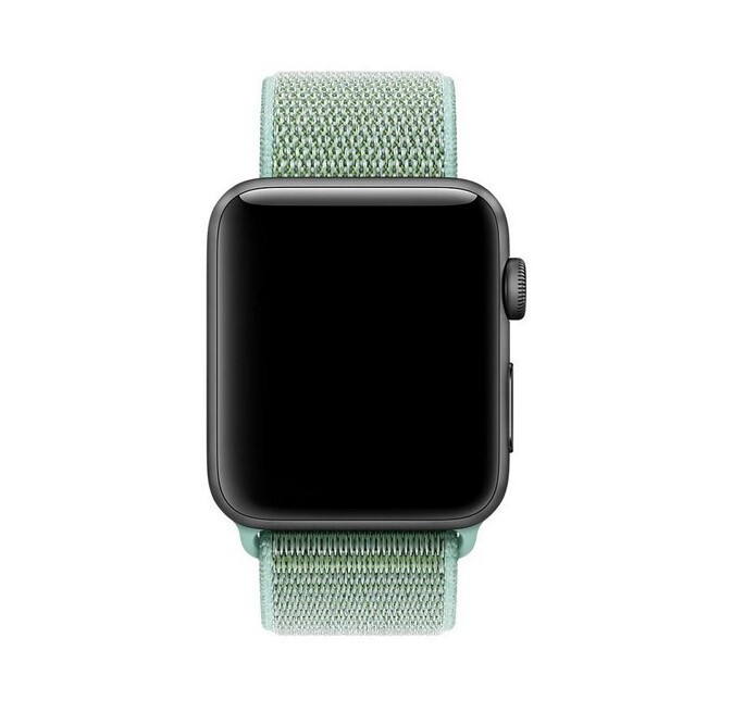 

Ремешок нейлоновый для Apple Watch 38/40мм (24), бирюзовый+голубой, на липучке